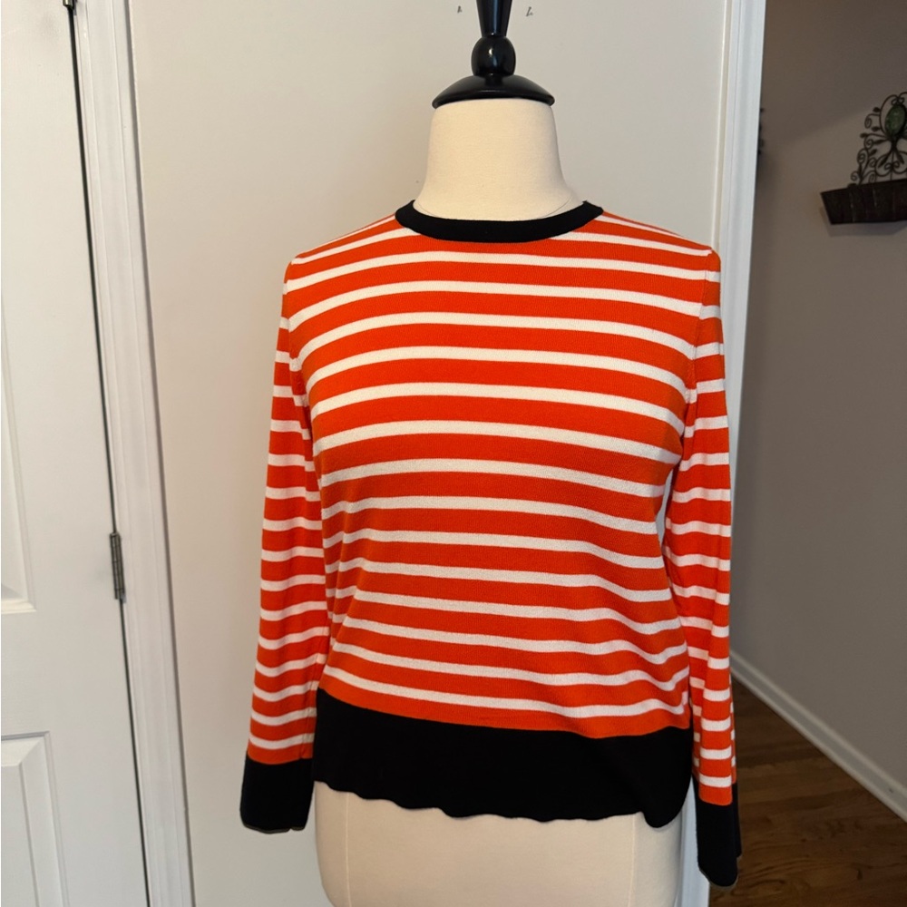Striped Orange and White Sweater